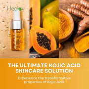 Kojic Acid Skincare Set – Kojic Soap Cleanser, Exfoliating Body Scrub, Face Cream & Brightening Facial Serum – Skin Bright...