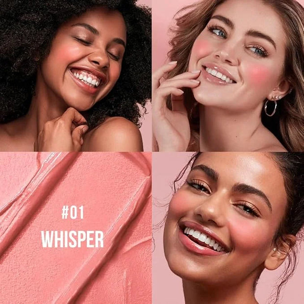 Multi-Use Makeup Cream Blush Stick, Unidollss 3-in-1 Buildable Powder Blush Stick for Cheeks, Eyes, and Lips, Hydrating fo...