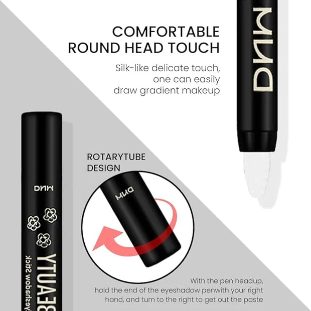 evpct Pearl White Shimmer Cream Eye Shadow Brightener Sticks Set for Eyes, White Shimmery Matte Pencil Eye shadow Applicat...