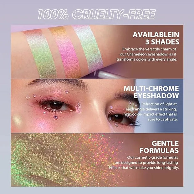 Jolilab Metallic Liquid Chameleon Eyeshadow, Multi-Dimensional Eye Looks, Long-lasting Holographic Glitter Multichrome Eye...