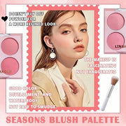 4 Colors Blush Palette for Cheeks,Face Matte Contour Blush Makeup Palette,Buildable Shimmer Facial Cheek Blusher Shades,Bl...
