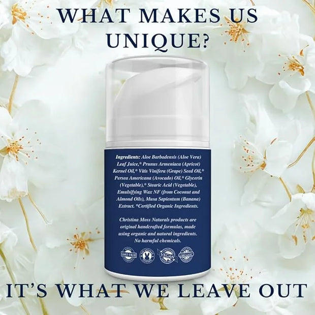 Christina Moss Naturals Unscented Moisturizer, Natural and Organic Ingredients, Gentle, No Toxic Chemicals - Product Image