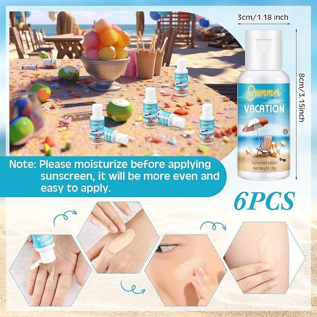 6 Pcs Wedding Sunscreen Bulk Travel Size Sunscreen SPF 50 Mini Sunscreen with Zinc Oxide Titanium Dioxide for Wedding Part...