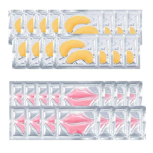 15 Pairs Eye Mask and 15 Pcs Lip Mask, Under Eye Patches and Lip Pads, Anti Aging Eye and Lip Mask, Collagen Crystal Mask ...