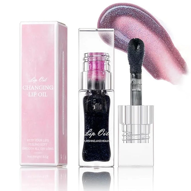 Magic Color Changing Lip Oil Ph, Glitter Lip Gloss, Upgraded Big Brush Head Moisturizing Long Lasting Nourishing Lip Glow ...