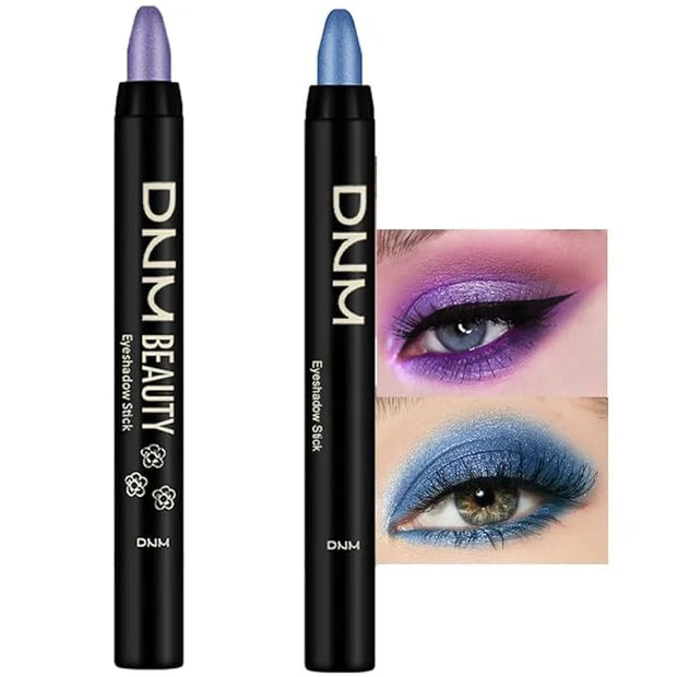 evpct 2Pcs Cream Eyeshadow Sticks Set for Eyes Violet & Royal Blue Shimmer Eye Crayon Shadow Brightener Stick Pencil Pen B...