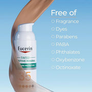 Eucerin Sun Tinted Sensitive Mineral Face Sunscreen Lotion SPF 35, Non-Comedogenic Mineral Sunscreen with Gentle Zinc Oxid...