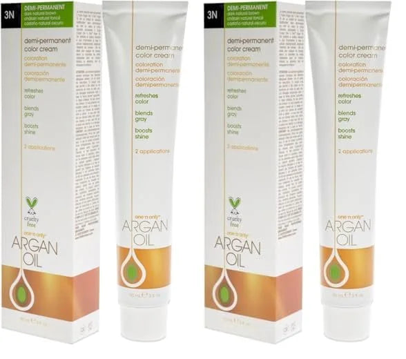 One n Only Argan Oil Demi-Permanent Color Cream - 3N Dark Natural Brown Hair Color Unisex 3 oz (Pack of 2) - Product Image