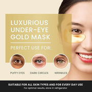16 Pairs Gold Under Eye Patches with 2 pieces of Lip Mask | Under Eye Mask Dark Circles and Puffiness | Wrinkles Patches w...