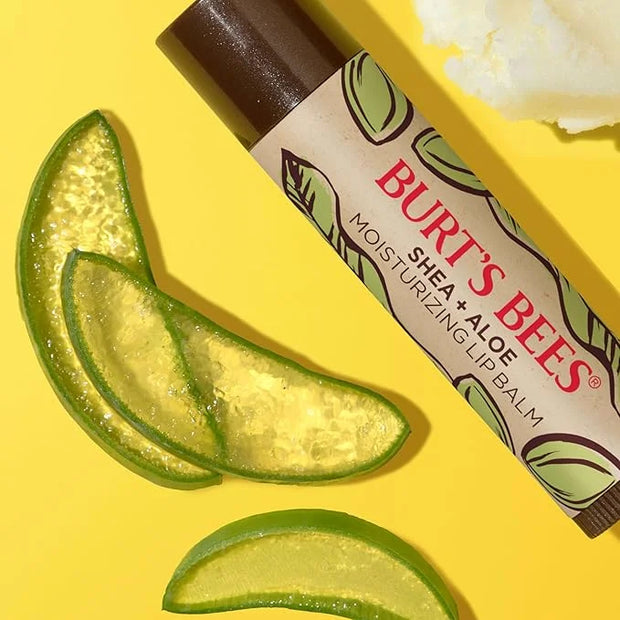 Burt's Bees Shea and Aloe Moisturizing Lip Balm, Lip Moisturizer With Responsibly Sourced Beeswax, Tint-Free, Natural Orig...