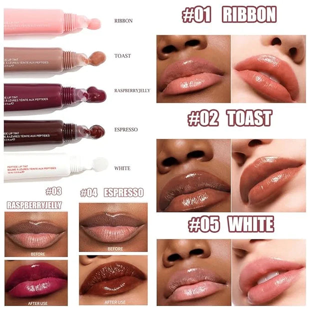 5 Colors Mirror Lip Glaze, Plumping Hydrating Gloss, Long-Lasting Moisturizing Non-Sticky Oil, Quick Full Lip Color - Prod...