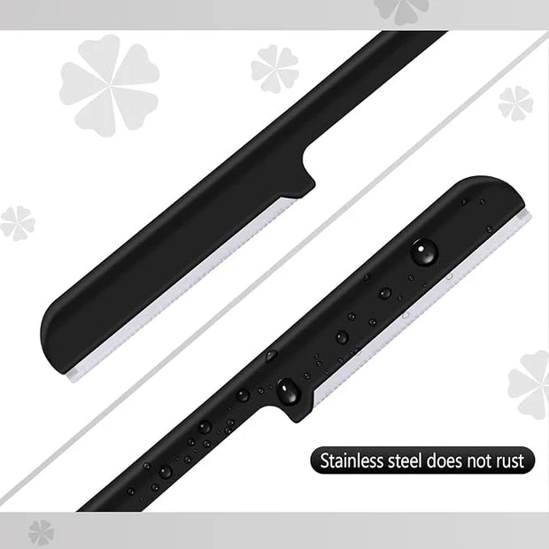 10 Pieces Eyebrow Razor for Women Facial Shaver Razor Brow Shaper Eyebrow Trimmer Dermaplaner Shaping Tool with Cover (Bla...
