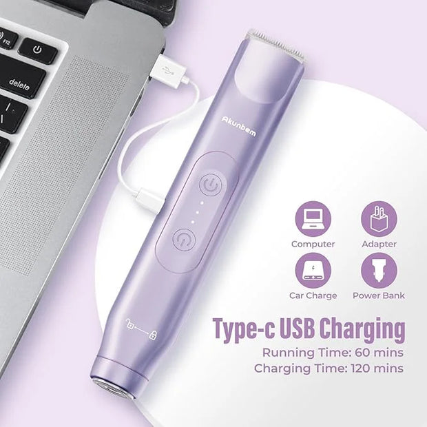 2 in 1 Women Electric Shaver Dual Head Bikini Trimmer for Women IPX7 Waterproof Wet & Dry Use Body Hair Trimmer and Facial...