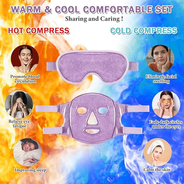 Geyoga Gel Ice Face Eye Mask Cooling Face Eye Masks for Reducing Puffiness, Dark Circles, Redness, Pain Relief, Migraine, ...