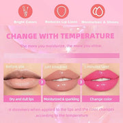 2PCS Magic Color Changing Lip Oil - Big Brush, Long Lasting Shimmery, Warm Change Hydrating Lip Gloss - Product Image