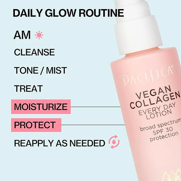 Pacifica Face Moisturizer - Vegan Collagen Face Lotion SPF 30 Broad Spectrum Sunscreen Every Day Face Lotion, UVA/UVB Prot...