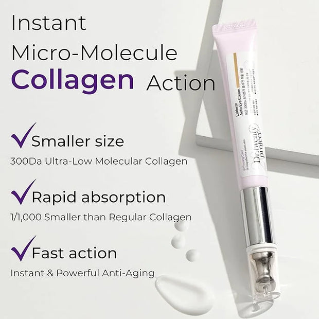 Collagen Lifting Eye Cream with Vibrating Massage Head for Wrinkles, Fine Lines, and Puffy Eye Bags-Under Eye Cream for Da...