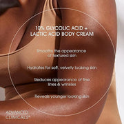 Advanced Clinicals 10% Glycolic Acid + Lactic Acid Lotion Exfoliant Moisturizing Cream With Hyaluronic Acid Moisturizer | ...