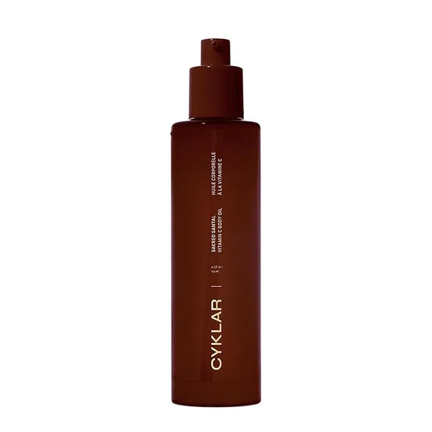 Vitamin C Body Oil for Women and Men. Moisturizing Sacred Santal Scented Body Serum for Glowing Skin. Nourishing, Hydratin...
