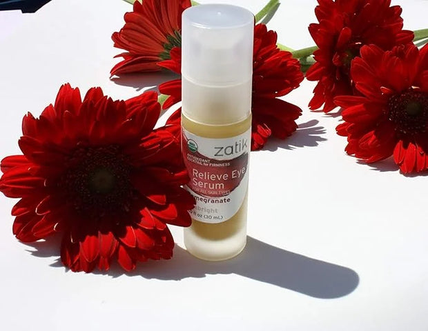 Zatik Naturals - Relieve Eye Serum with Pomegranate and Eyebright Antioxidant, USDA Certified Organic, Rekindle and Elevat...