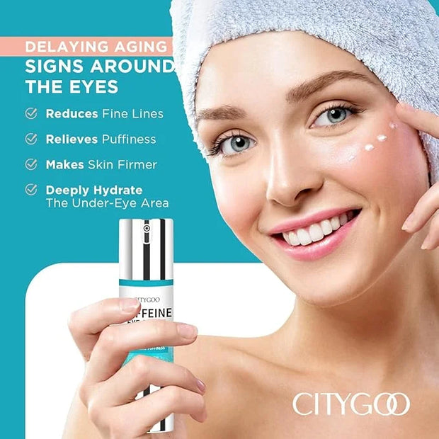 CITYGOO Caffeine Eye Cream for Puffiness: Eye Cream Reduce Dark Circles Wrinkles Fine Lines - Anti Aging Eye Cream - Produ...