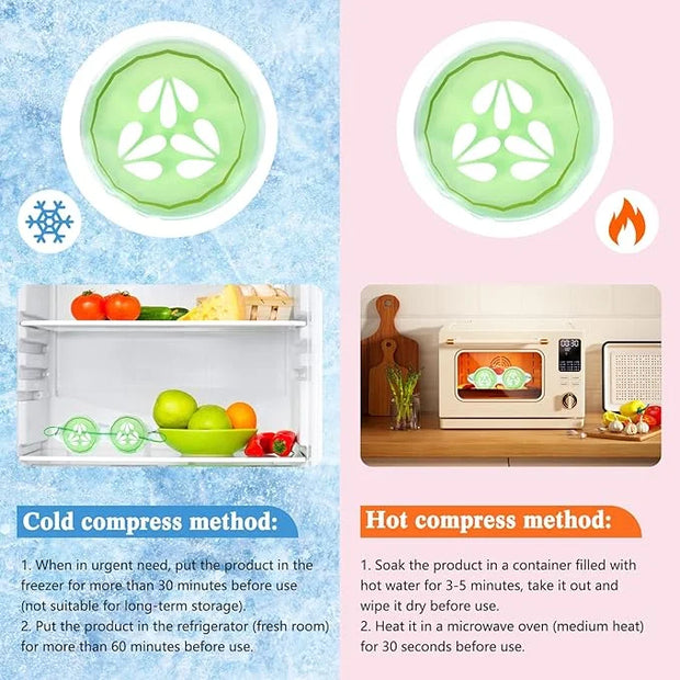 12 Pcs Cucumber Eye Pads Gel Eye Masks Cooling Heating Eye Pads Spa Party Favors Sleepover Slumber Party Supplies - Produc...