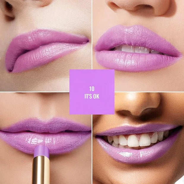 Oulac Pinky Purple Lipstick - Moisturizing Lip Stick Glossy Tinted Lip Balm, Sheer Shine Juicy Finish, Lightweight and Hyd...