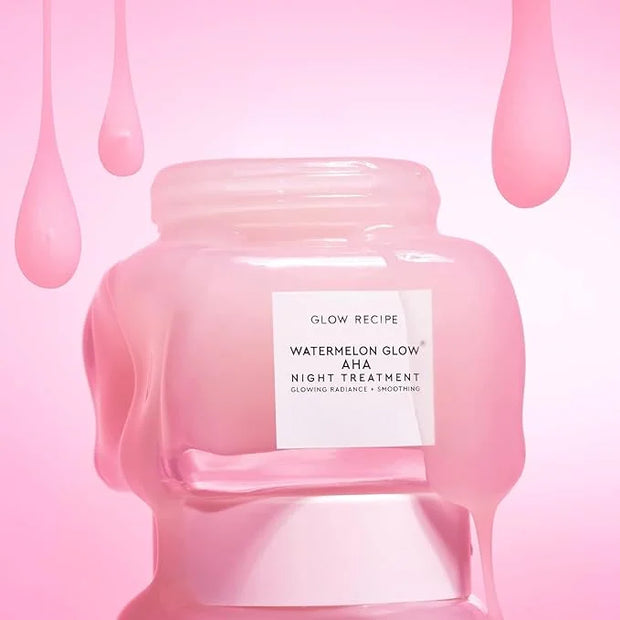 Glow Recipe Watermelon Glow AHA Night Treatment - Overnight Resurfacing Mask with AHA Complex, Hyaluronic Acid, Niacinamid...