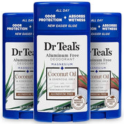 Dr Teal's Aluminum Free Deodorant, Coconut Oil with Essential Oils, 2.65 oz (Pack of 3) - Product Image