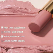 Oulac Moisturizing Shine Mauve Pink Lipstick for Women - 2 in 1 Glossy Light Pink Tinted Lip Balm, Hydrating Winter Lipsti...