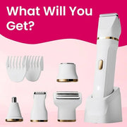 Electric Razors for Women, 5-in-1 Wet/Dry Bikini Trimmer with USB Charge Dock, Deluxe Facial Hair Removal, Wet/Dry Body Sh...