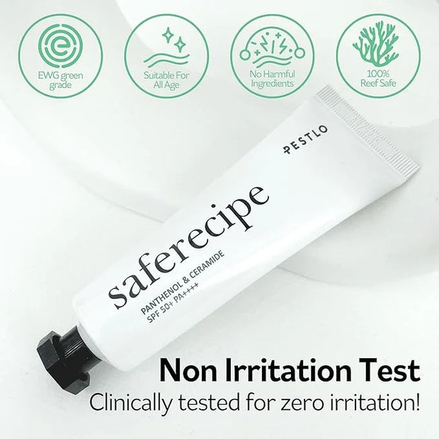 PESTLO Safe Recipe Sun Essence SPF 50+ PA++++ 1.69 Fl Oz 100% Mineral - Korean Sunscreen, Non-greasy, Light-weight, Dual-F...
