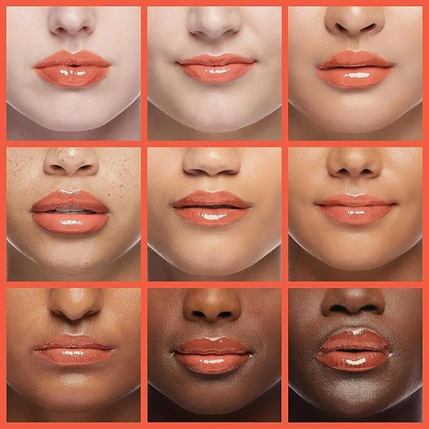 Hydrating Lip Glow Oil, Lip Oil Gloss Transparent Toot Tinted Nourishing Long Lasting Repairing Lightening Lip Lines (PINK...