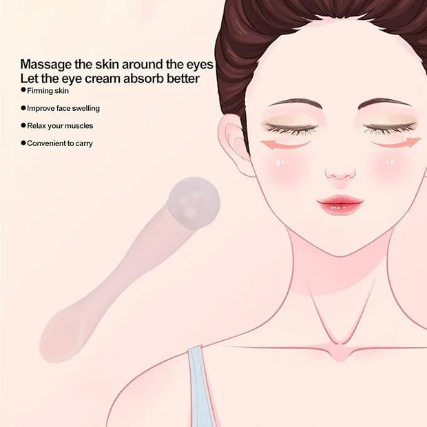 Eye Cream Spatula, Cosmetic Spoon Mini Makeup Spatula Spoon Beauty Scoop Eye Massage Wand Stick Professional Silicone Face...