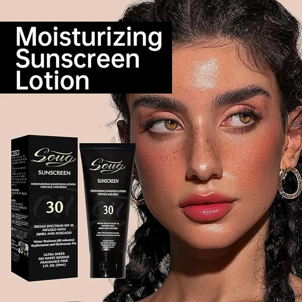 Sunscreen Black Girl (2 Fl. Oz), Face & Body Moisturizing Sunscreen Lotion SPF 30, For Melanin Rich Skin,No White Residue,...