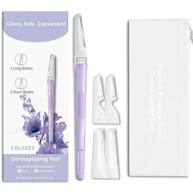 Face Razors for Women, Dermaplane Razor for Women Face, Eyebrow Razor, Facial Razors, Dermaplaning Tool, Reusable Metal Ha...