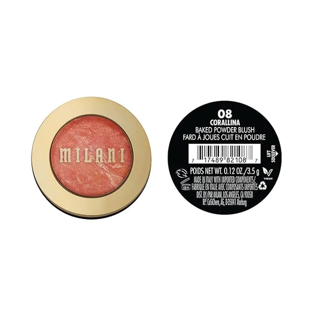 Milani Baked Blush, Powder Blush for Cheeks, Cruelty Free Makeup - Shape, Contour & Highlight Face for a Shimmery or Matte...