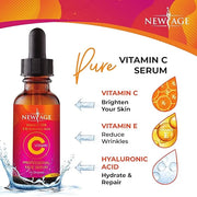 (2-PACK) Vitamin C Serum with Hyaluronic Acid for Face and Eyes - Natural Anti Aging Eye Serum - Facial Serum Fades Age Sp...