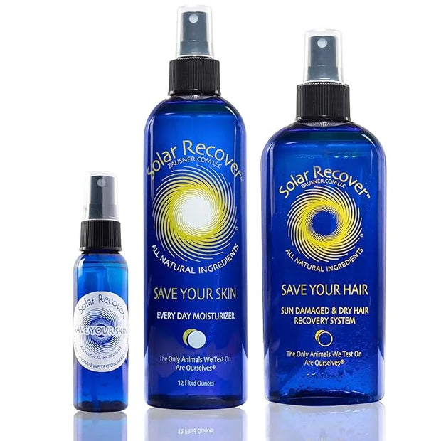 After Sun Moisturizing Spray & Hair Detangler Combo (3 Pack) - 12oz Full Size + 2oz Travel Size Hydrating Facial and Body ...