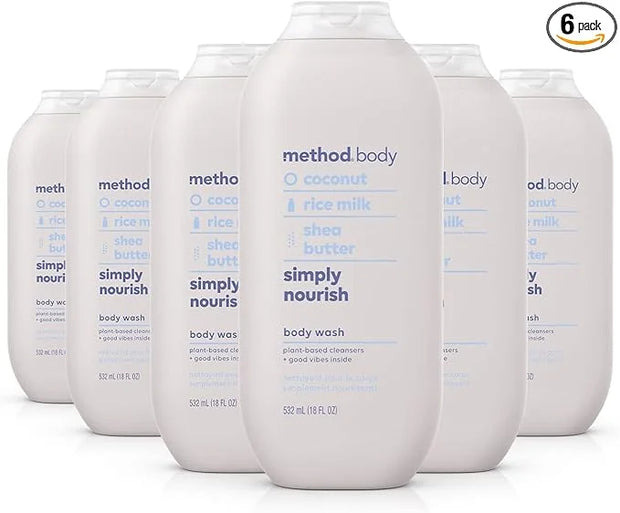Method Body Wash, Simply Nourish, Paraben and Phthalate Free, 18 oz (Pack of 6) - Product Image