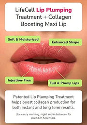 LifeCell Lip Plumping Treatment – Glossy Balm with MaxiLip Peptides for Fuller, Smoother Lips – Hydrating, Non-Irritating,...