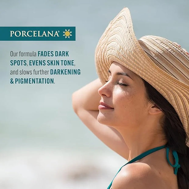 Porcelana Daytime Hydration Skin Lightening Cream For Face & Body [New Formula] - Fades Dark Spots & Evens Skin Tone - Moi...