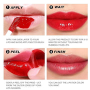 Peel Off Lip Tint, Wipe-On Colour Liquid Lipsticks, Tattoo Glaze, Matte High Pigment Long Wear Waterproof Contour Stain, N...