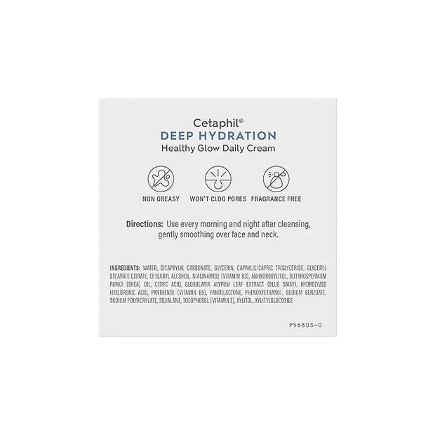 Cetaphil Deep Hydration Healthy Glow Daily Face Cream, 1.7 oz, 48 Hour Dry Skin Face Moisturizer for Sensitive Skin, With ...