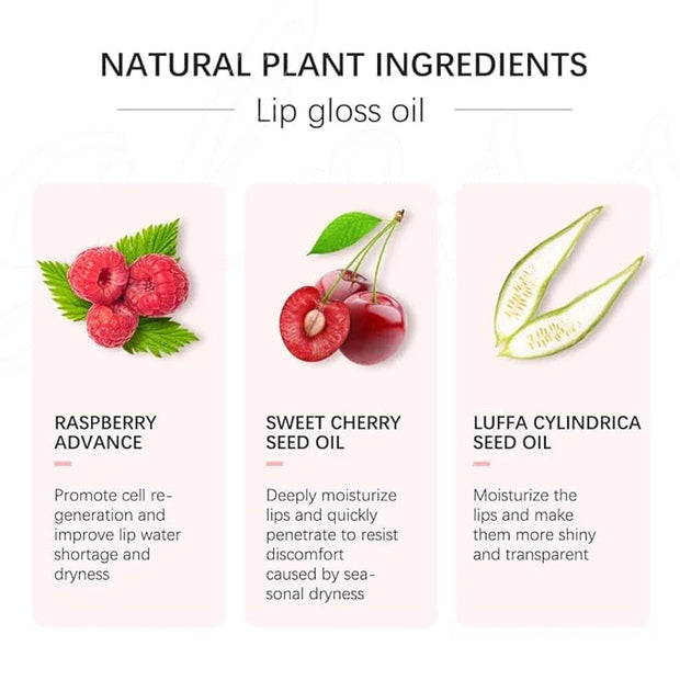 Plumping Lip Oil, Hydrating Lip Gloss Tinted Lip Balm Lip Care Transparent Toot Lip Oil, Non-Sticky Long Lasting Nourishin...