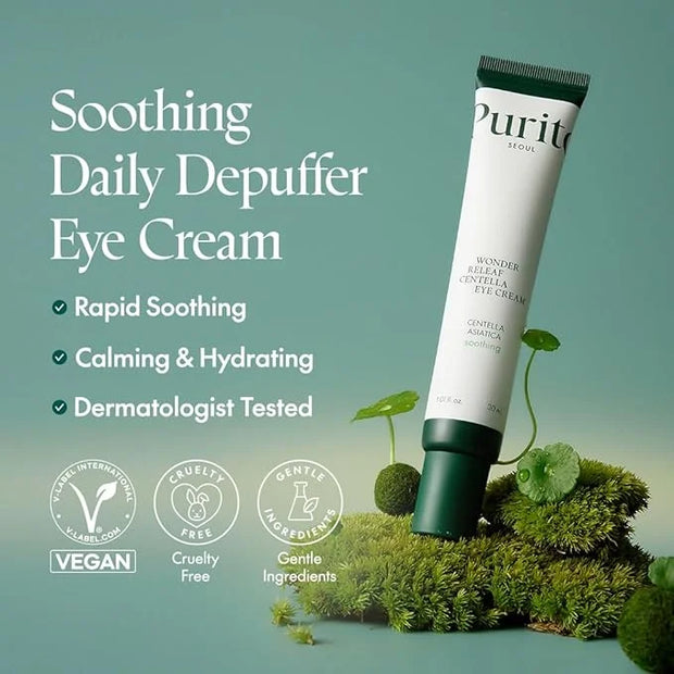 PURITO Centella Eye Cream, Korean Centella, for Sensitive Skin, Soothing, Facial Eye Cream for face, Dark Circles, Wrinkle...
