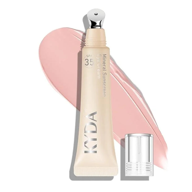KYDA Mineral Sunscreen Eye Cream, 3-in-1 Anti-Aging Eye Cream, SPF 35, for Dark Circle and Fine Lines, Pink - Product Image