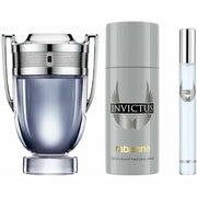 Paco Rabanne Invictus 3-Piece Gift Set for Men, (3.4 Oz Eau De Toilette Spray + 5.0 Oz Deodorant spray + 0.33 Oz Travel Sp...