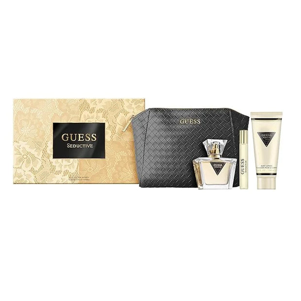 Guess Seductive Women Eau de Toilette 4 Piece Gift Set - Perfume Spray 2.5 Fl. Oz., Travel Size Perfume Spray 0.5 Fl. Oz.,...