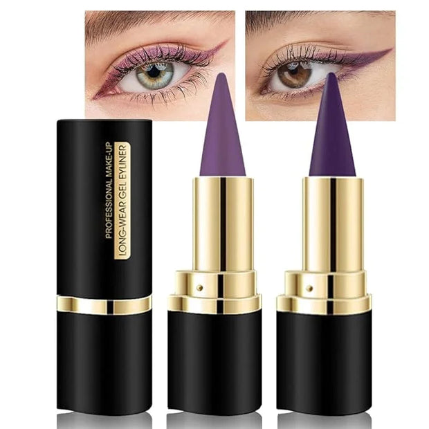 Kaely 2Pcs Light Dark Purple Gel Eyeliner Pencil, Color Colored Violet Eye Liner Waterproof Smudge Proof, Gothic Halloween...